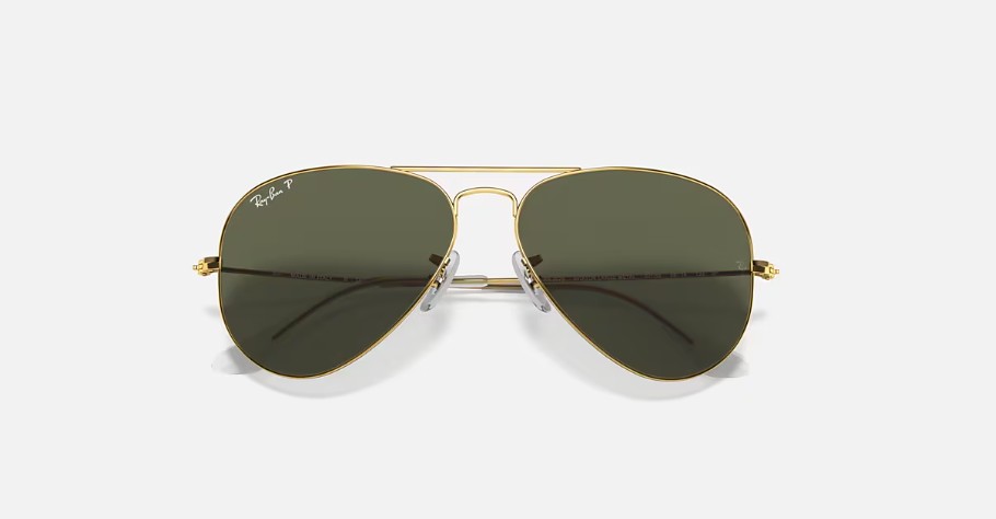 RB3025 001/58 SIZE 62 GOLD WITH G-15 GREEN POLARIZED view 3