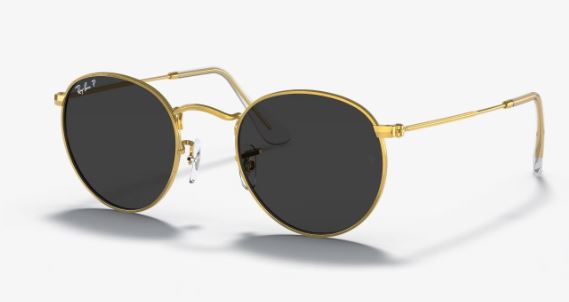 RB3447 919648 SIZE 50 GOLD WITH BLACK LENS POLARIZED ROUND UNISEX 8056597365093 view 3