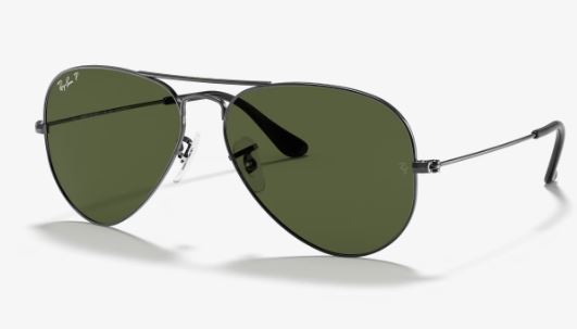 RB3025 004/58 SIZE 58 AVIATOR GUNMETAL/GREEN POLARIZED UNISEX 805289063230 view 3