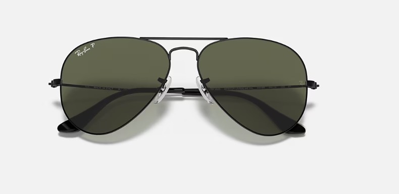 RB3025 002/58 SIZE 58 BLACK WITH GREEN G-15 POLARIZED LENS view 4