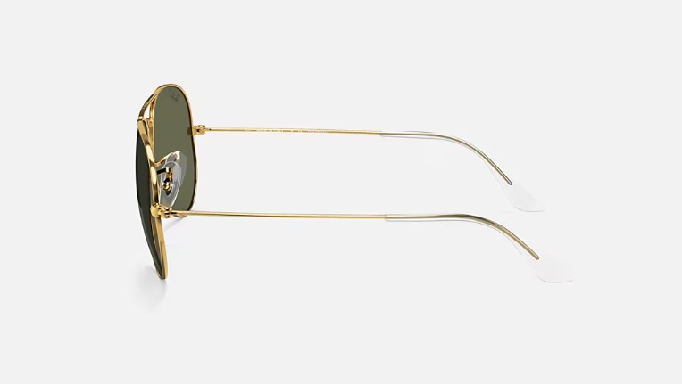 RB3025 001/58 SIZE 58 GOLD WITH POLARIZED GREEN G-15 LENS view 3