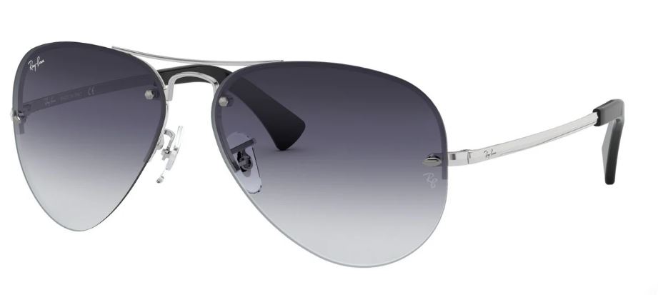 RB3449 003/8G SIZE 59 SILVER/GREY GRADIENT UNISEX SEMI AVIATOR 805289444312 view 3