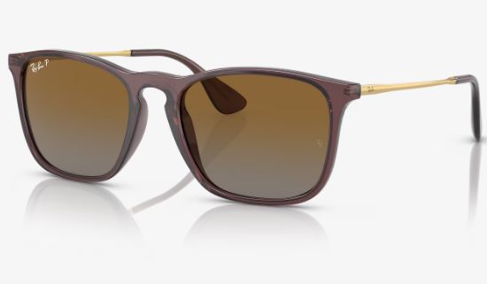 RB4187 6593T5 SIZE 54 SQUARE TRANSPARENT BROWN POLARIZED UNISX 8056597760089 view 3