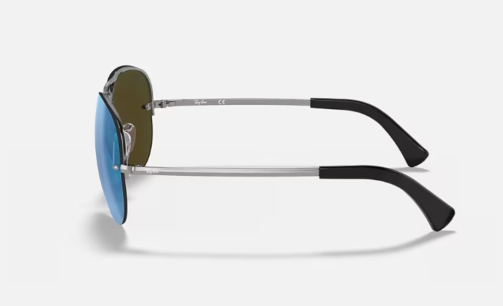 RB3449 004/55 SIZE 59 GUNMETAL WITH BLUE FLASH MIRROR view 3