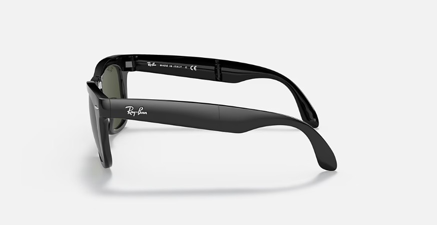 RB4105 601 SIZE 50 FOLDING WAYFARER BLACK WITH GREEN G-15 LENS view 4