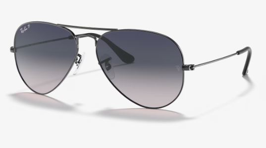 RB3025 AVIATOR 004/78 SIZE 58 GUNMETAL / BLUE GREY POLARIZED UNISEX 805289467052 view 3