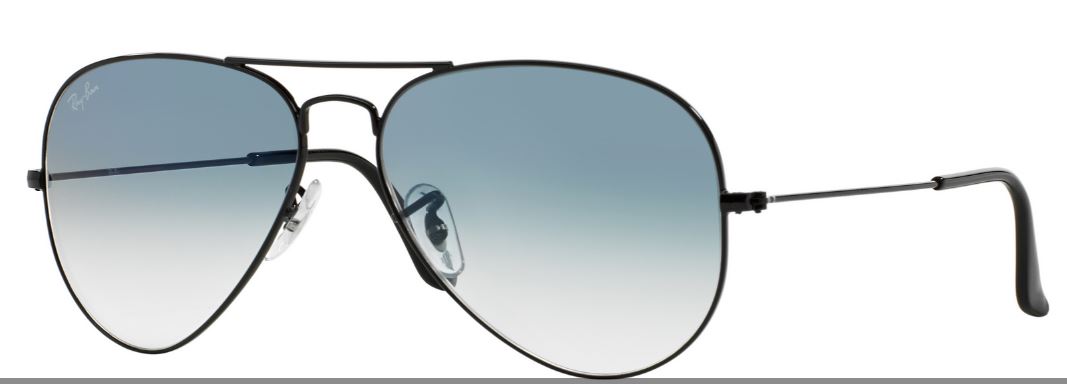 RB3025 002/3F SIZE 58 BLACK /BLUE GRADUAL AVIATOR UNISEX 805289007883 view 3