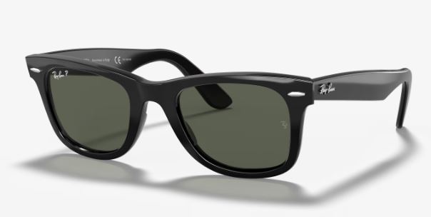 RB2140 901/58 SIZE 50 WAYFARER BLACK WITH GREEN POLARIZED UNISEX 805289126591 view 4